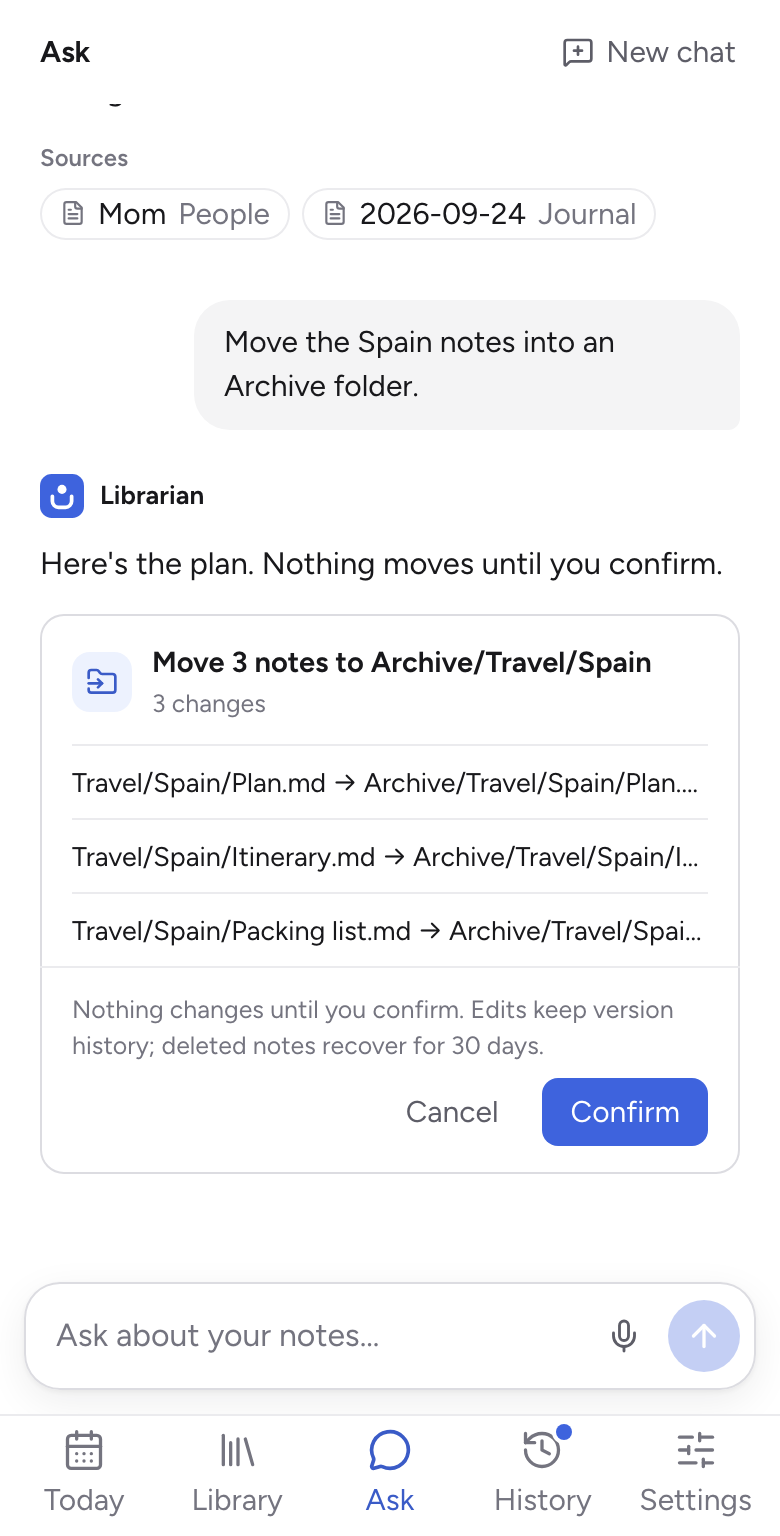 Questions, answered from your notes